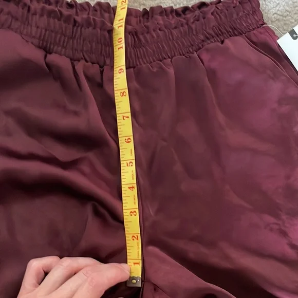 IVY Smocked Waist Satin Pull-On Wide Leg Pant with Pockets, sz S - Picture 12 of 14